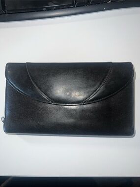 Buxton Black Leather Clutch Wristlet